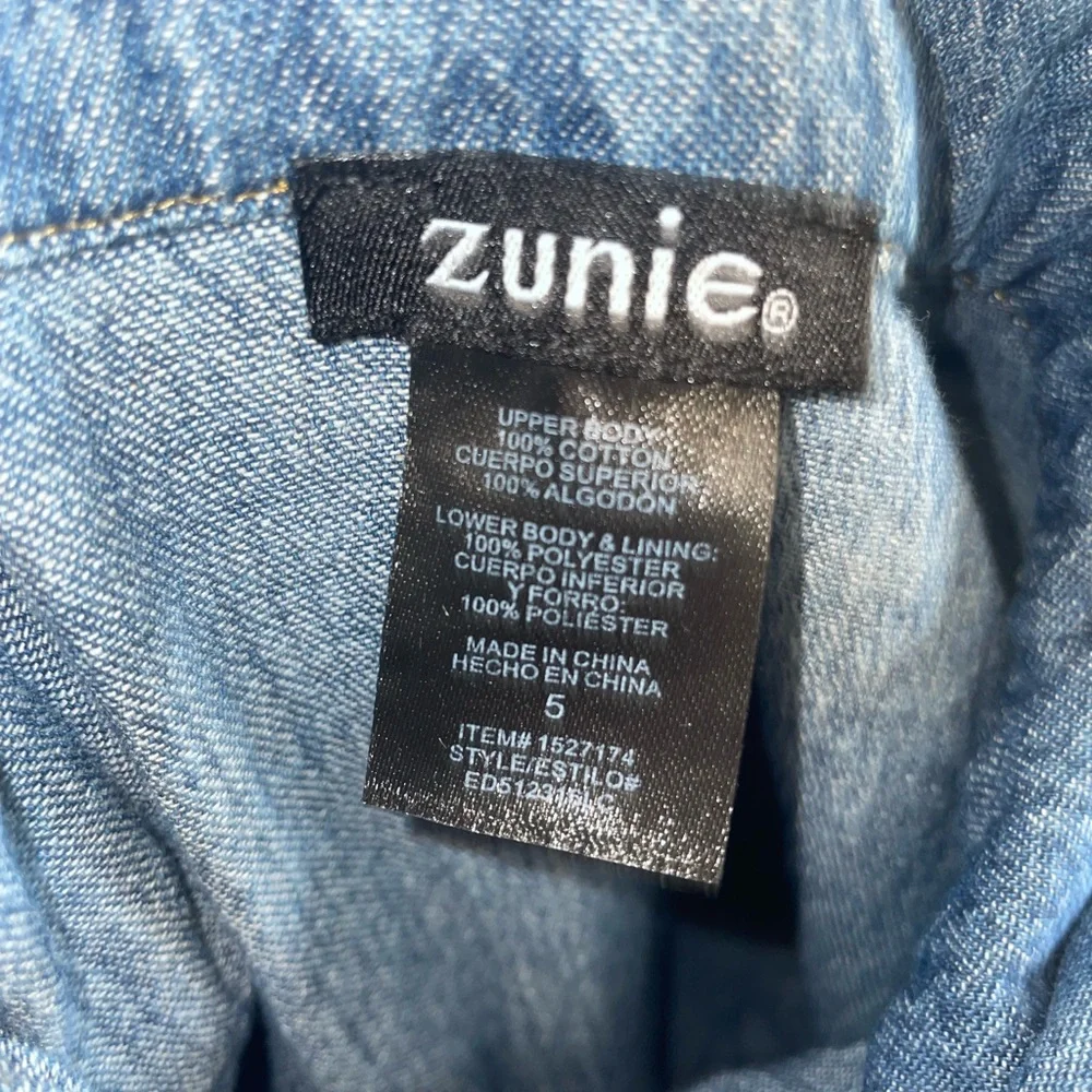 Zunie jean and tulle belted dress